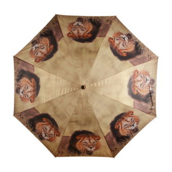 Esschert Design Afrikaanse leeuwen paraplu TP152-L bovenkant