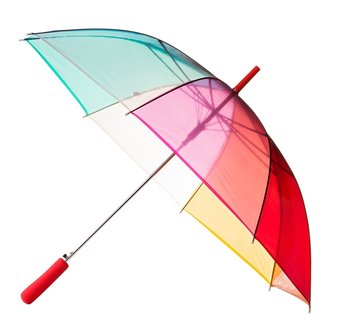 Falconetti doorzichtige regenboog paraplu multicolour