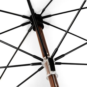Eco bamboe paraplu windproof wit met haak onderkant