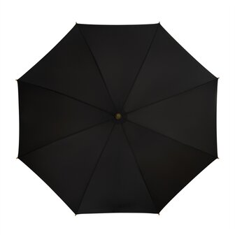 Eco bamboe paraplu windproof zwart met haak bovenkant
