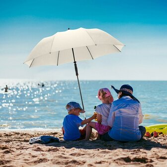 Fare Travelmate 6139 strandparasol en paraplu in &eacute;&eacute;n - gebroken wit