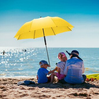 Fare Travelmate 6139 strandparasol en paraplu in &eacute;&eacute;n geel als parasol