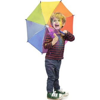 Fare 4Kids 6905 kleine kinderparaplu regenboog met extra sterk frame