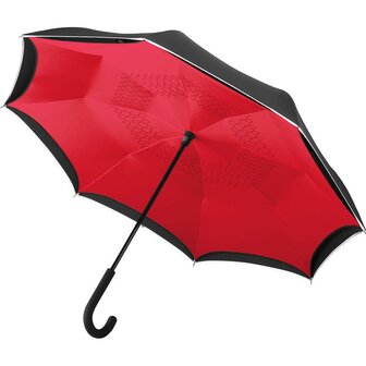 Fare Contrary 7715 windproof paraplu zwart rood voorkant