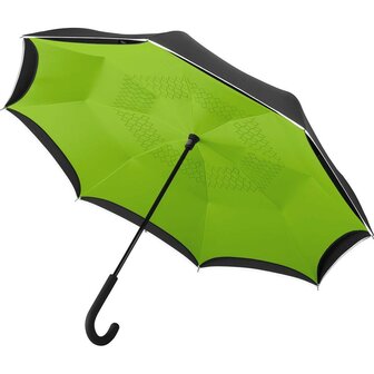 Fare Contrary 7715 windproof paraplu zwart limegroen voorkant