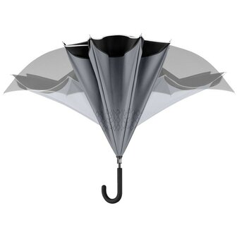 Fare Contrary 7715 windproof paraplu zwart grijs