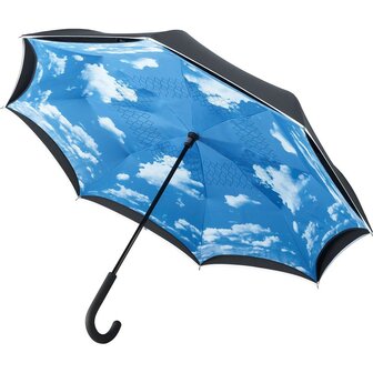 Fare Contrary 7719 windproof stokparaplu zwart wolkenontwerp