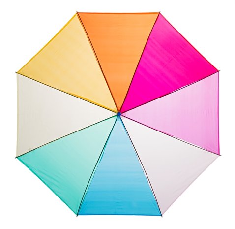 Falconetti doorzichtige regenboog paraplu multicolour bovenkant