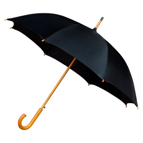 Falconetti luxe paraplu zwart met haak