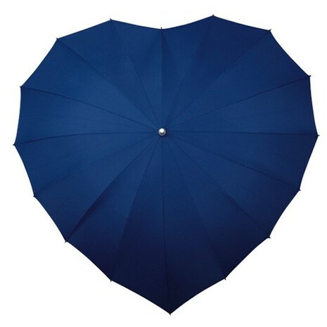Hart paraplu donkerblauw