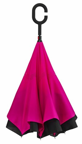 oosters progressief Onderhoudbaar Impliva binnenstebuiten paraplu met dubbel doek roze | Paraplu-point.nl