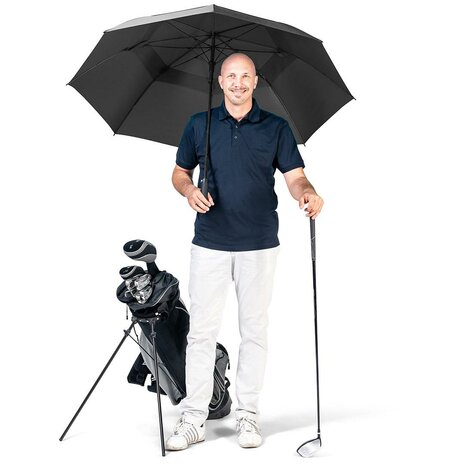 Fare Fibermatic XXL windproof golfparaplu zwart 133 centimeter