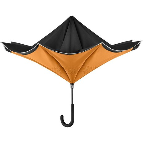 Fare Contrary 7715 windproof paraplu zwart oranje